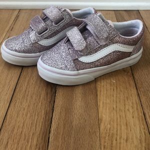 Pink glitter Vans sneakers